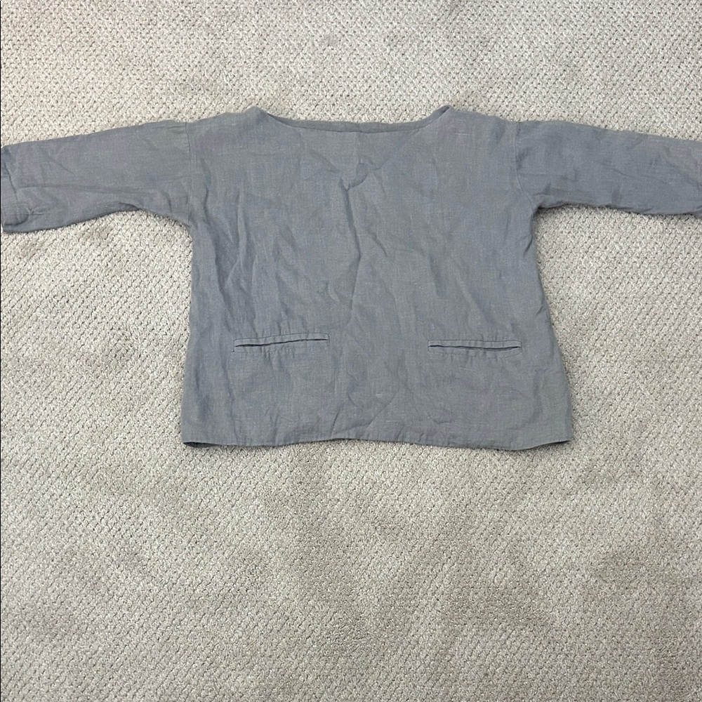 Jess Brown Linen Pocket Tunic Top